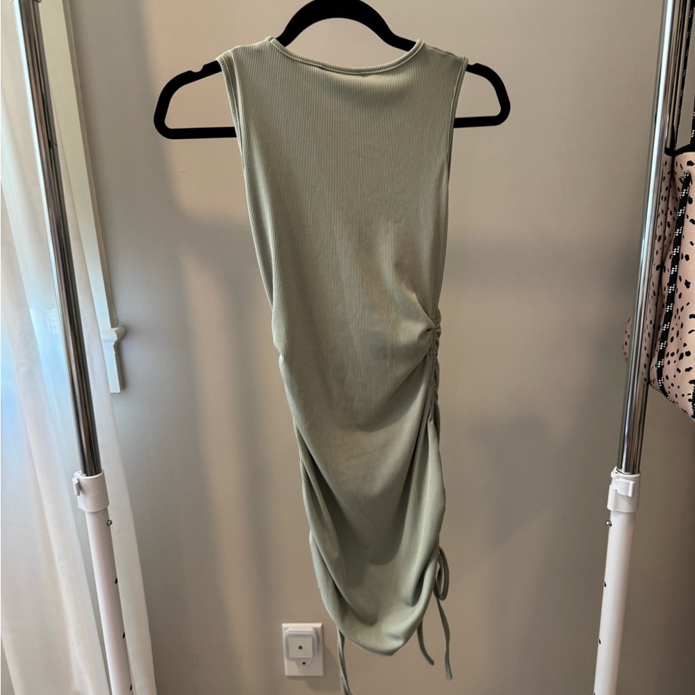 SHEIN Sage Green Sleeveless Ruched Midi Dress - Picture 5 of 7